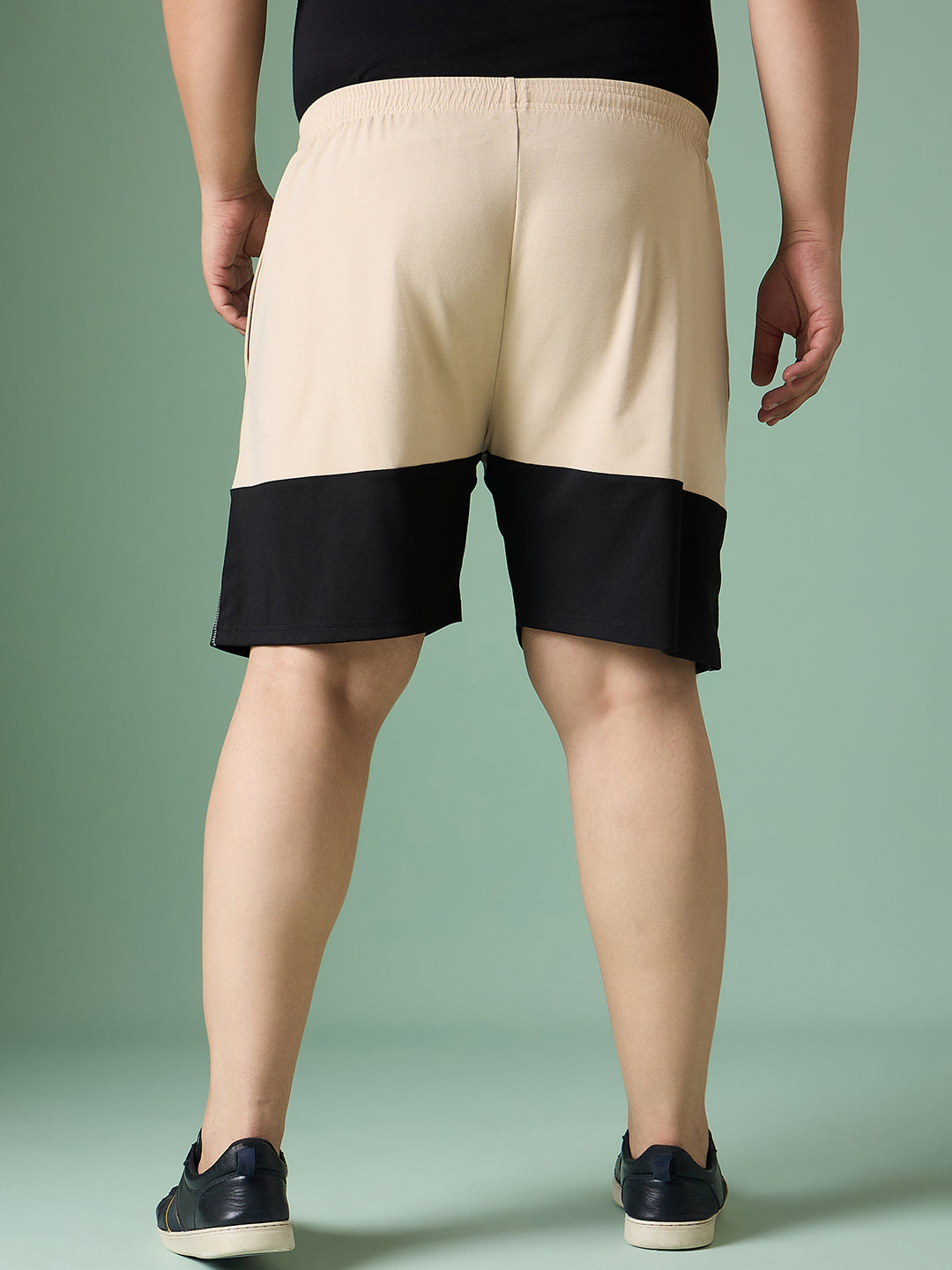Men Plus Size Submerge Self Design Shorts - bigbanana
