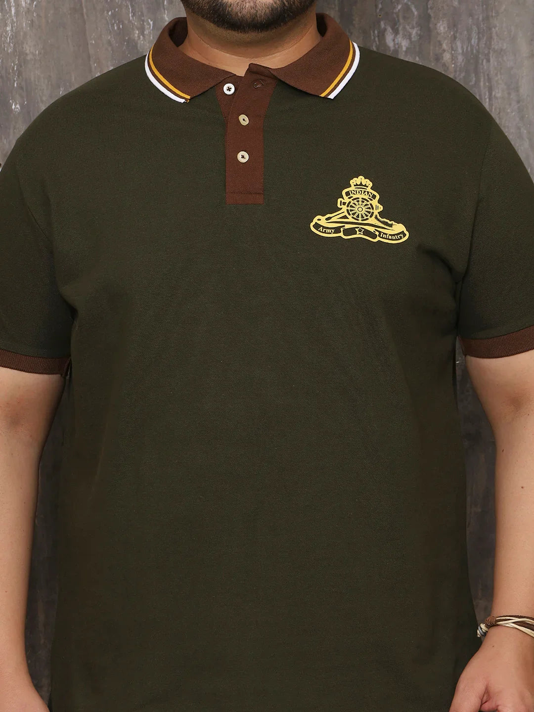 Men Plus Size Surfer Solid Olive Polo Tshirt - bigbanana