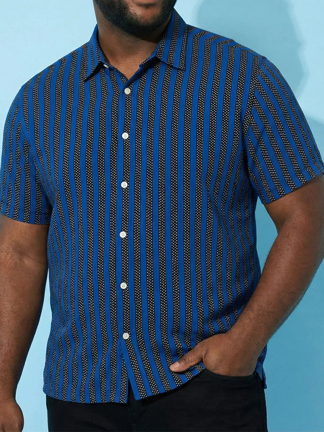Men Plus Size Takeline Blue Striped Casual Shirt