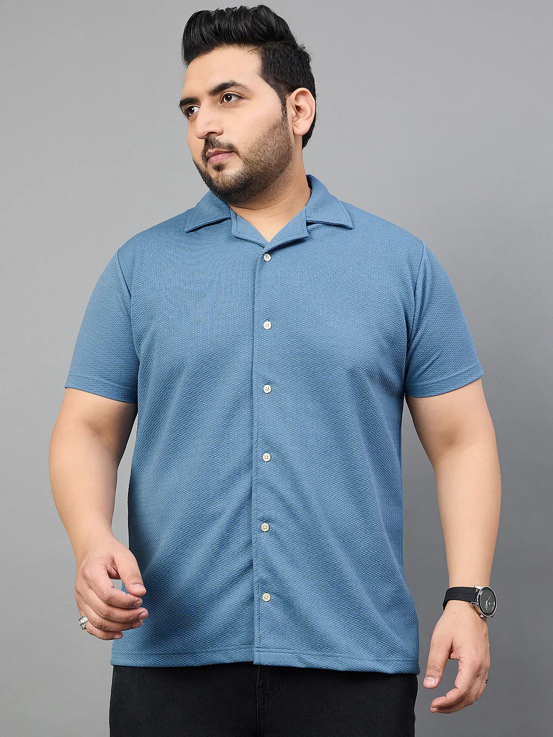 Men Plus Size Tarkowski Solid Shirt - bigbanana