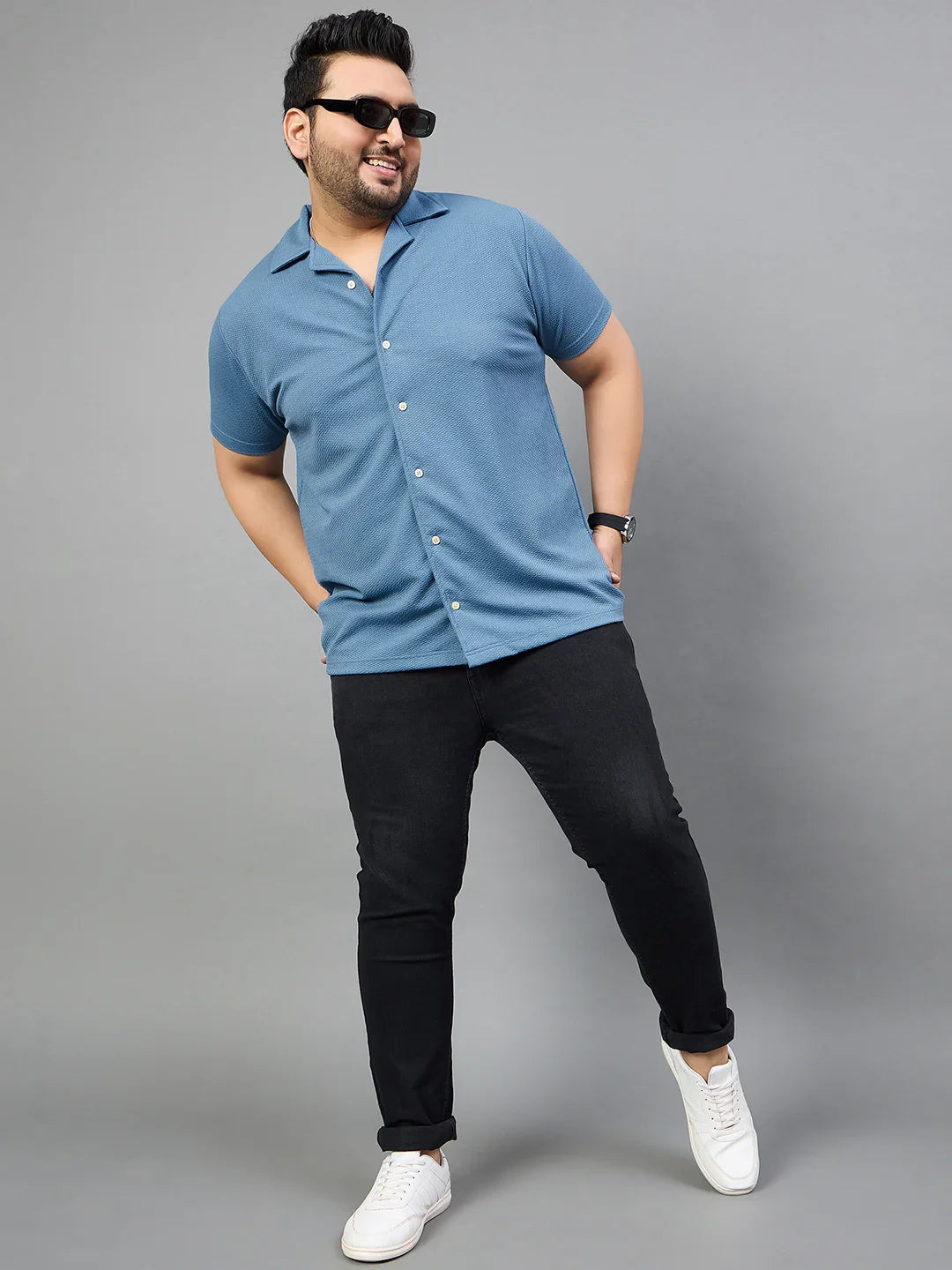 Men Plus Size Tarkowski Solid Shirt - bigbanana