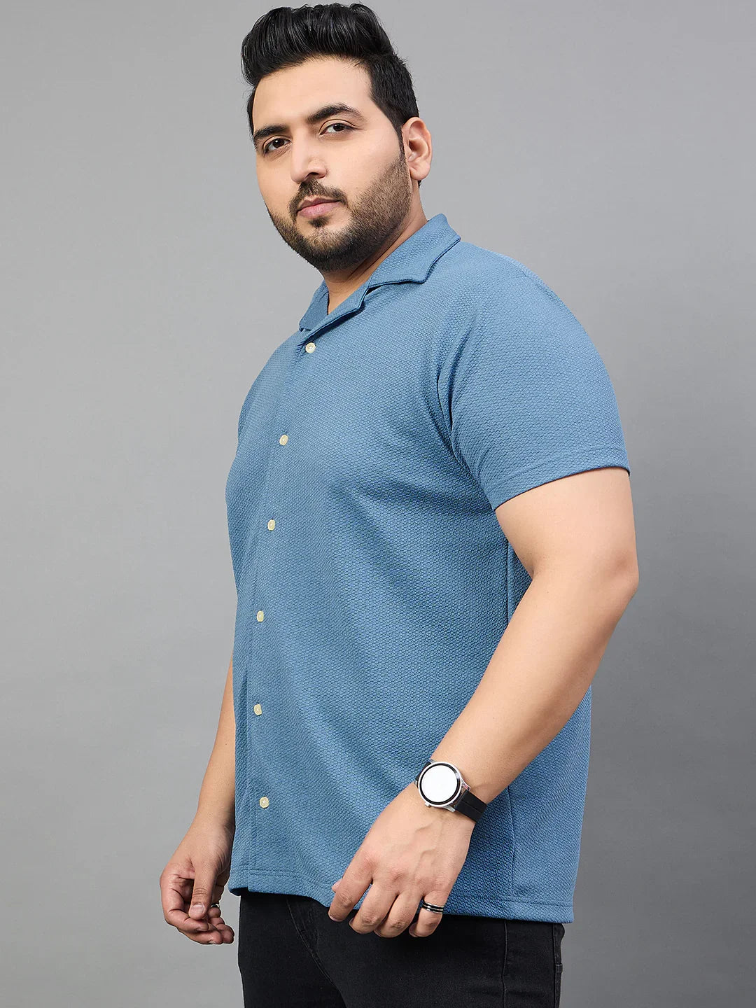 Men Plus Size Tarkowski Solid Shirt - bigbanana