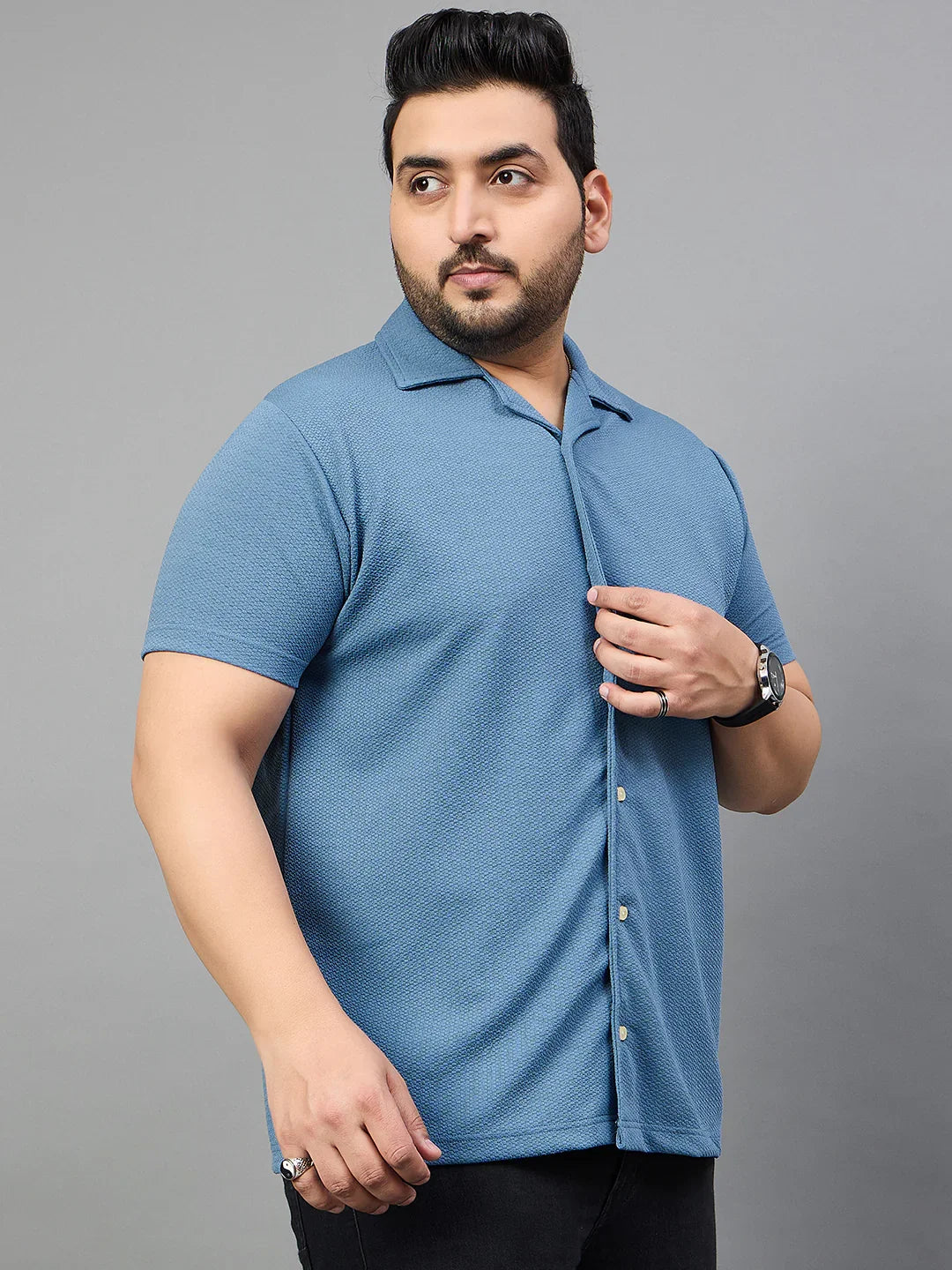 Men Plus Size Tarkowski Solid Shirt - bigbanana