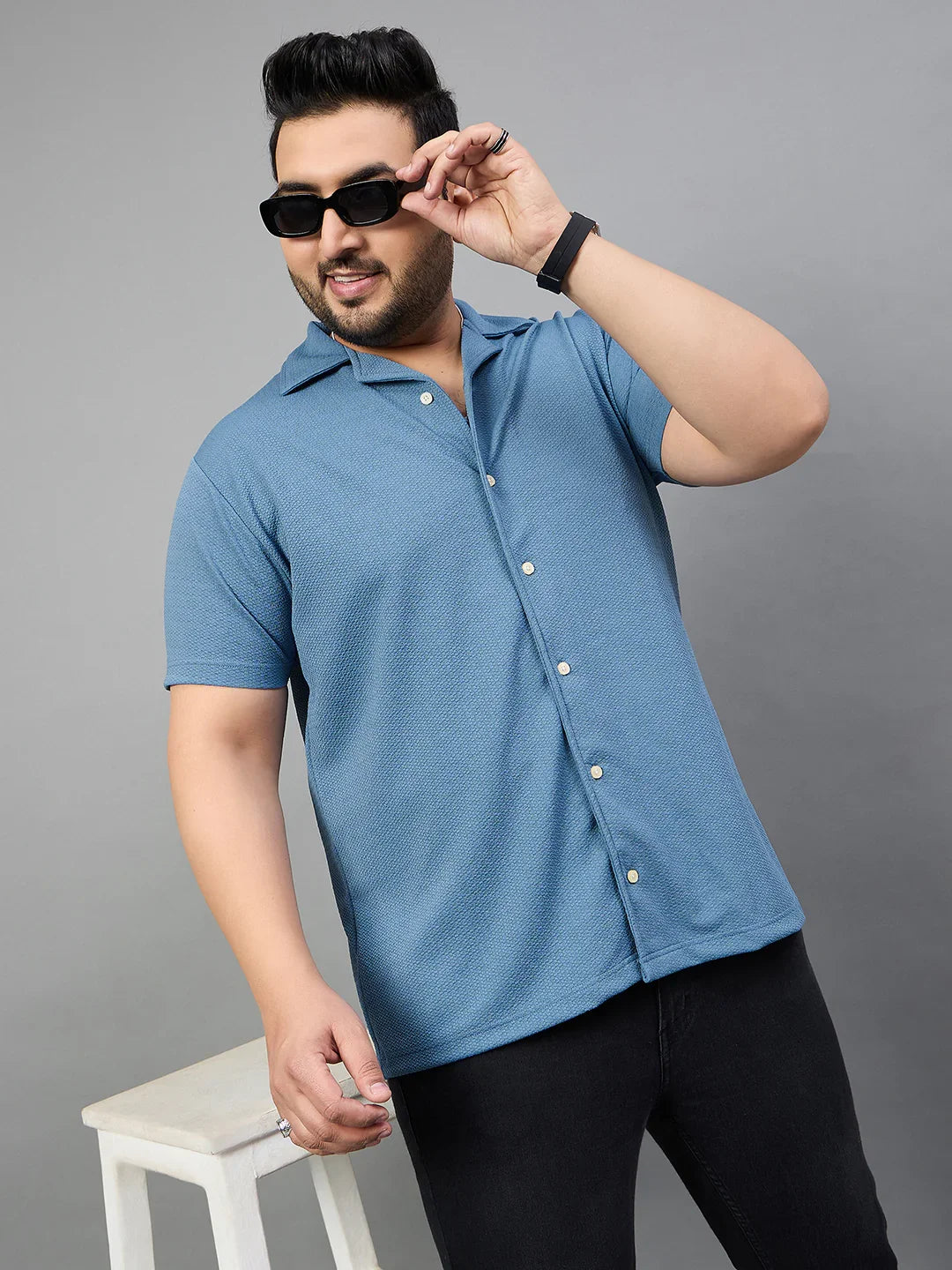 Men Plus Size Tarkowski Solid Shirt - bigbanana