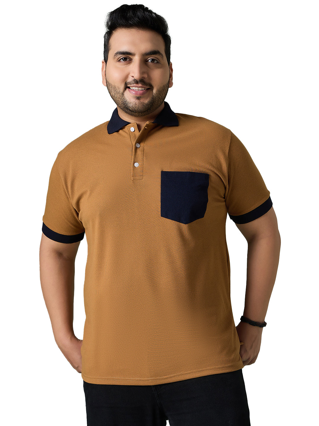 Men Plus Size Tavro Solid Polo Tshirt - bigbanana