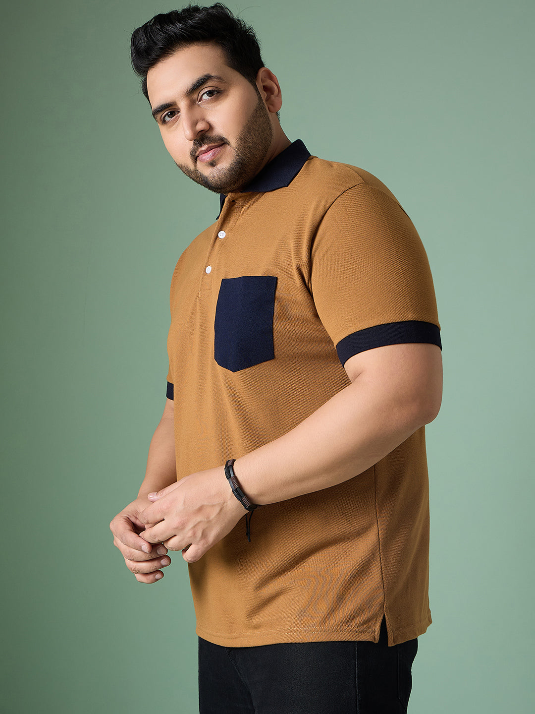 Men Plus Size Tavro Solid Polo Tshirt - bigbanana