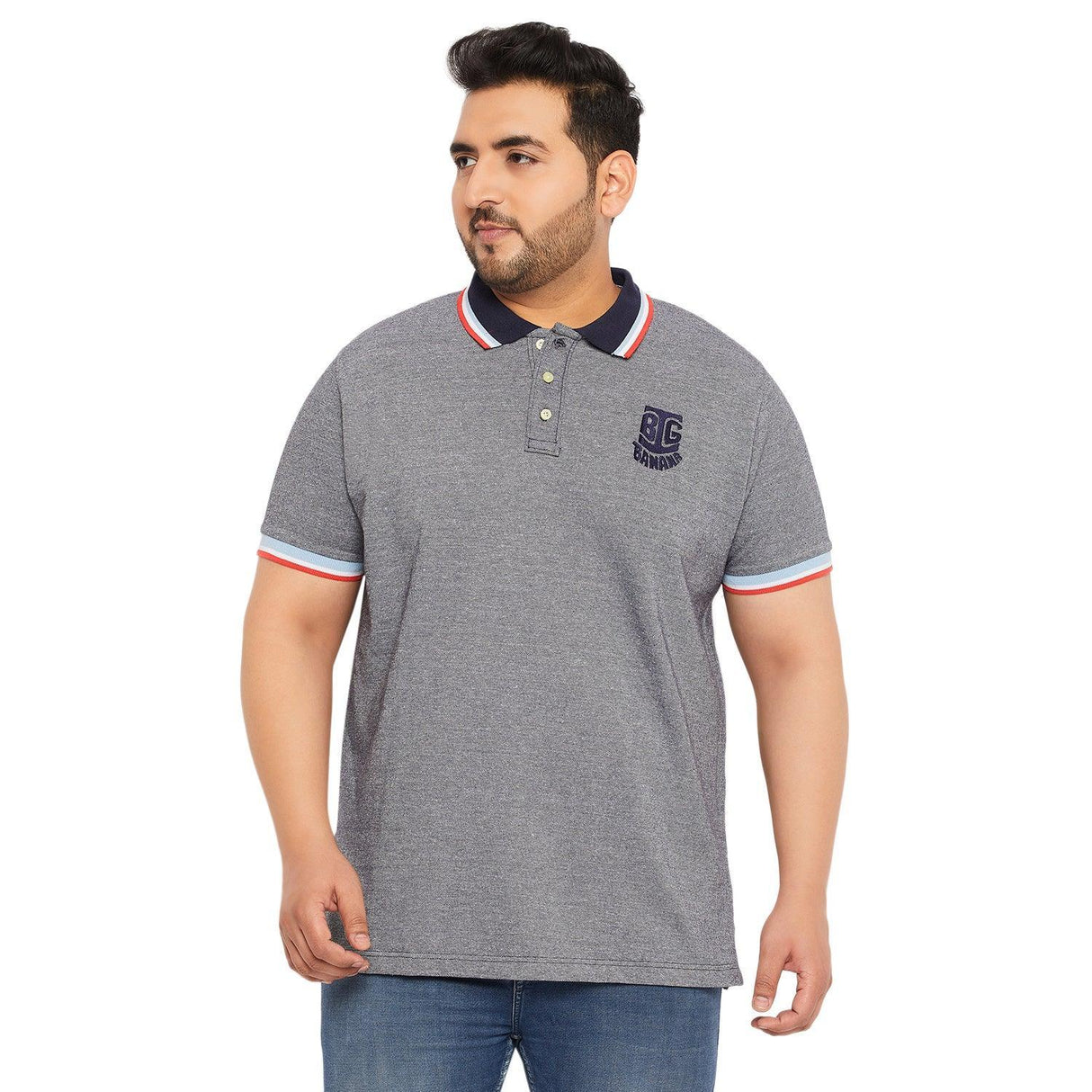 Men Plus Size Tecla Solid Polo Tshirt - bigbanana