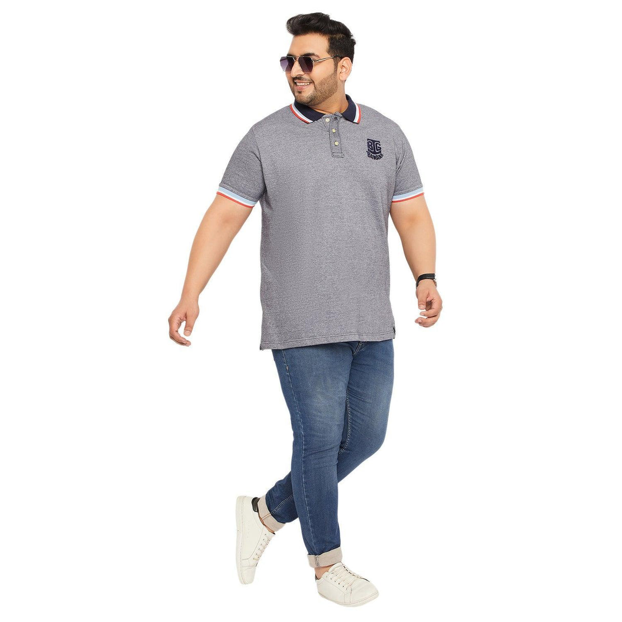 Men Plus Size Tecla Solid Polo Tshirt - bigbanana