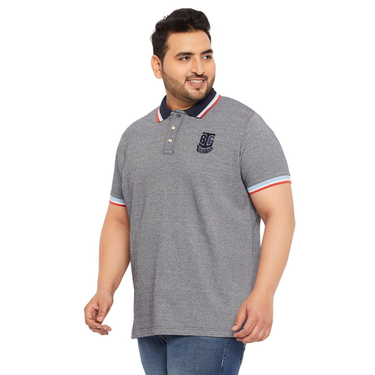 Men Plus Size Tecla Solid Polo Tshirt - bigbanana