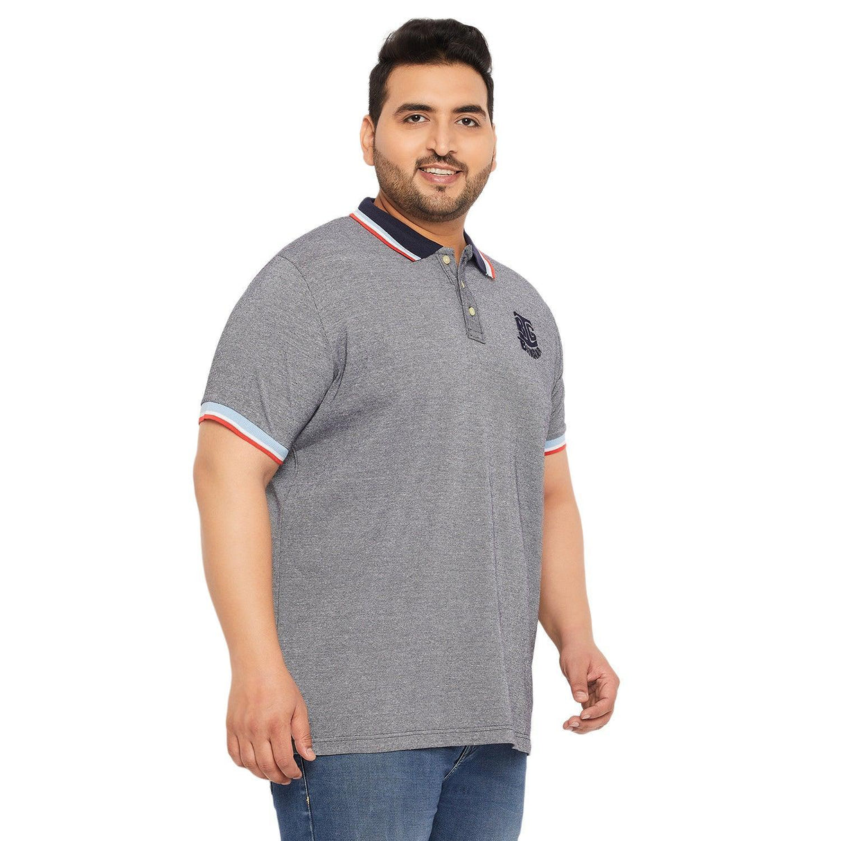 Men Plus Size Tecla Solid Polo Tshirt - bigbanana