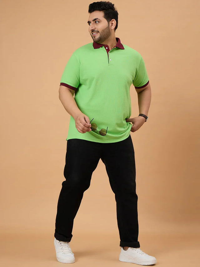 Men Plus Size Texzo Striped Polo Tshirt - bigbanana