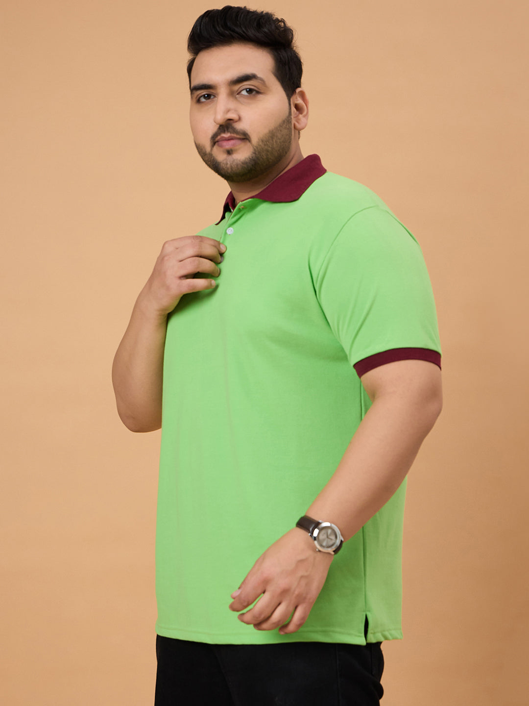 Men Plus Size Texzo Striped Polo Tshirt - bigbanana
