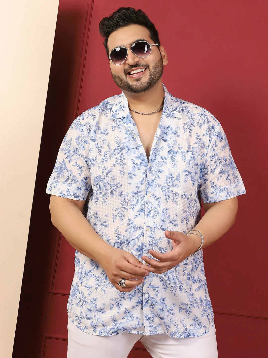 Men Plus Size Teyron Multicolor Printed Shirt - bigbanana