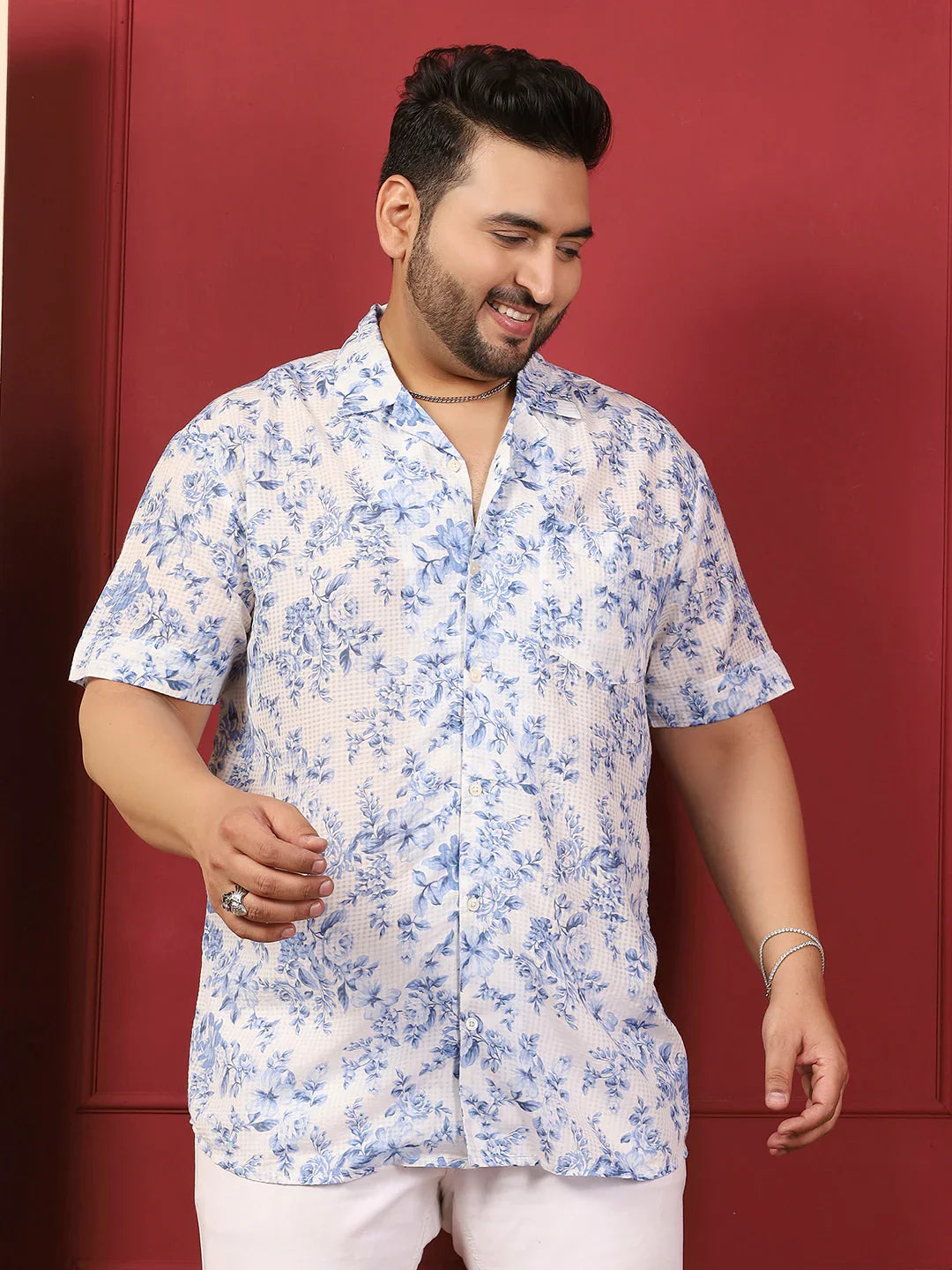 Men Plus Size Teyron Multicolor Printed Shirt - bigbanana