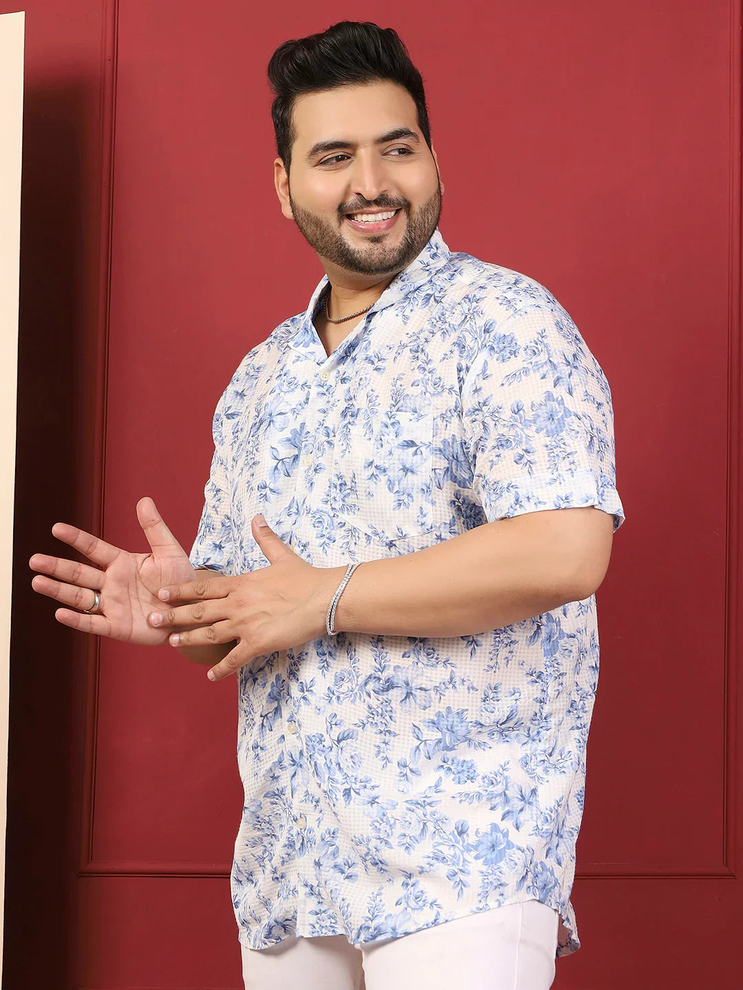 Men Plus Size Teyron Multicolor Printed Shirt - bigbanana