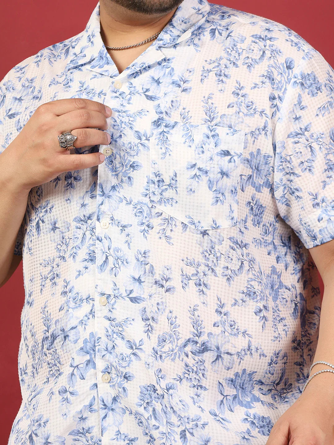 Men Plus Size Teyron Multicolor Printed Shirt - bigbanana