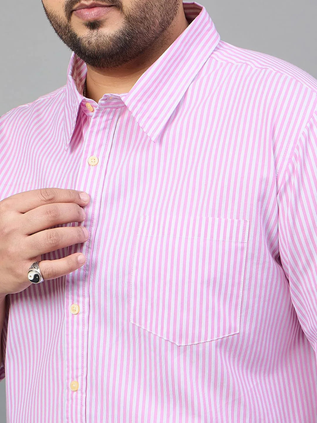 Men Plus Size Thiago Striped Shirt - bigbanana