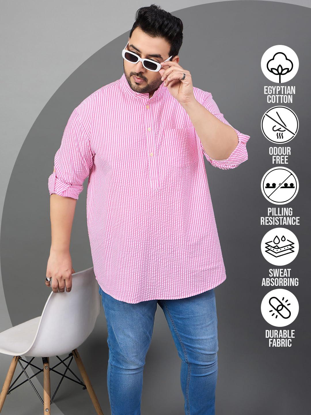 Men Plus Size Thiago Striped Shirt - bigbanana