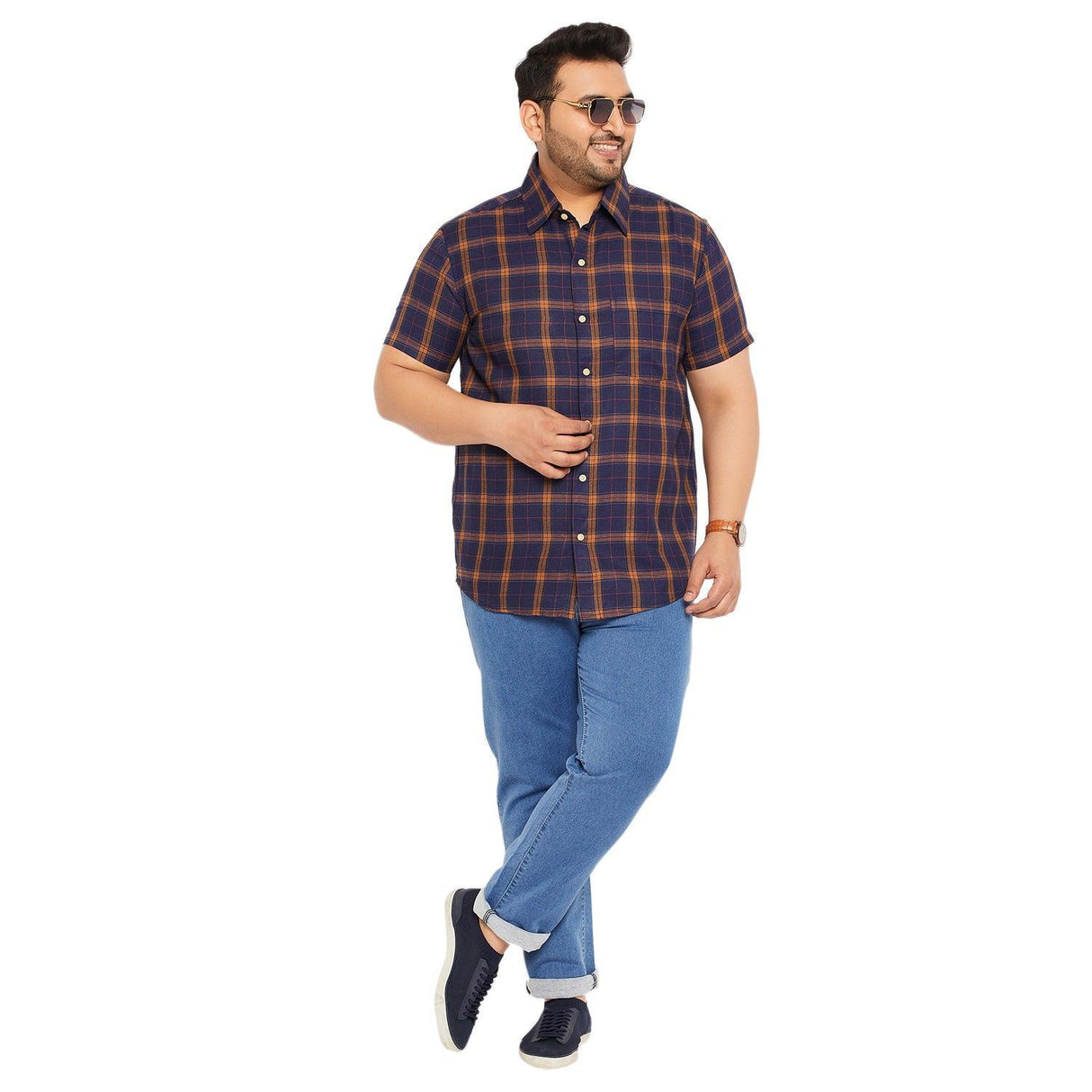 Men Plus Size Thistle Checked Shirt - bigbanana