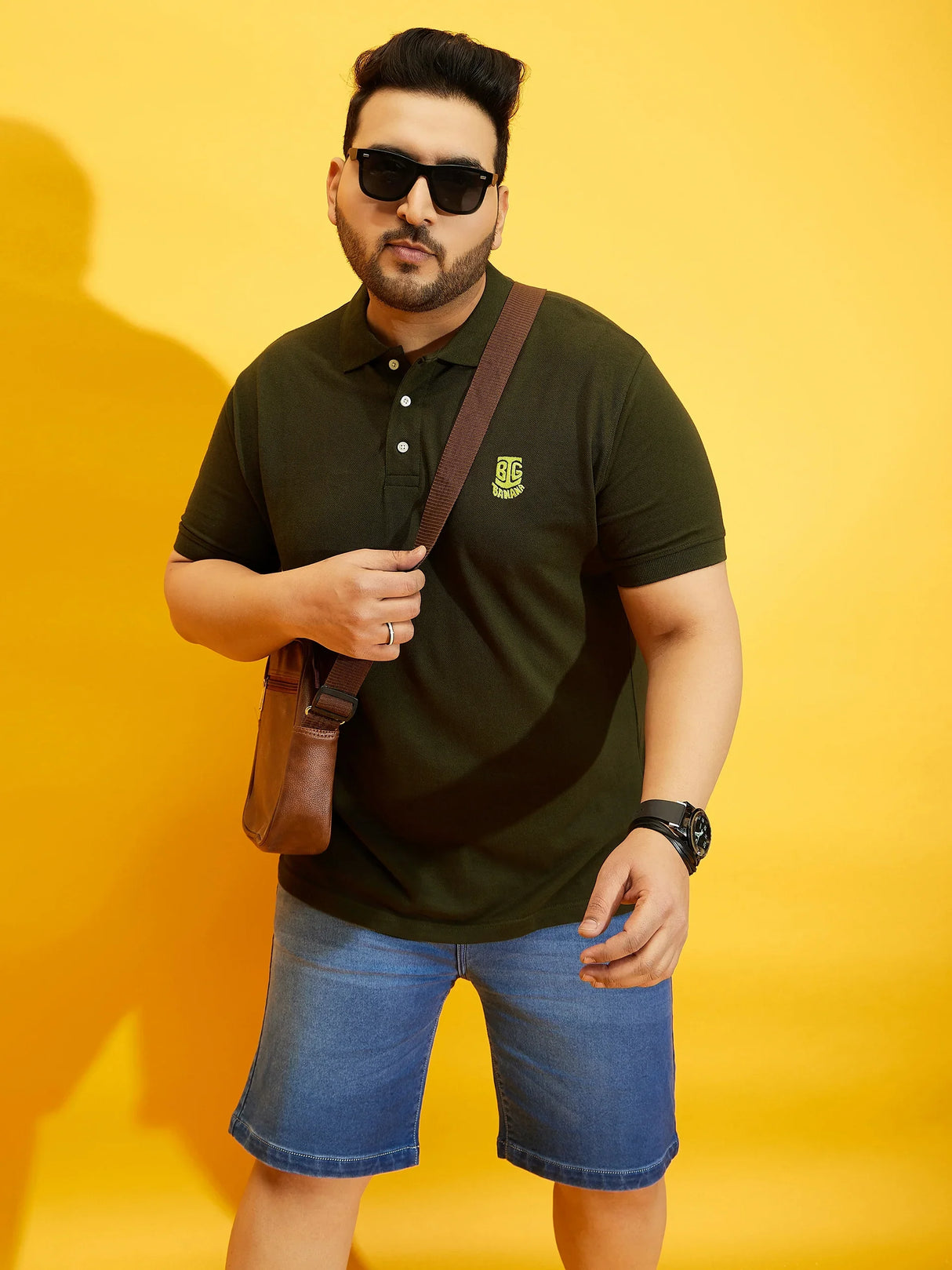 Men Plus Size TIM-OL Solid Polo Tshirt - bigbanana