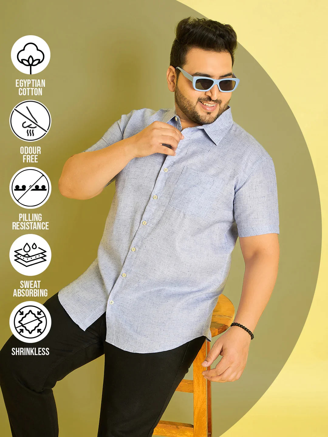 Men Plus Size Cruz Solid Shirt - bigbanana