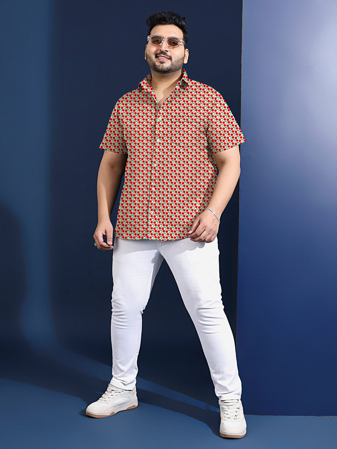 Men Plus Size Trait Printed Shirt - bigbanana