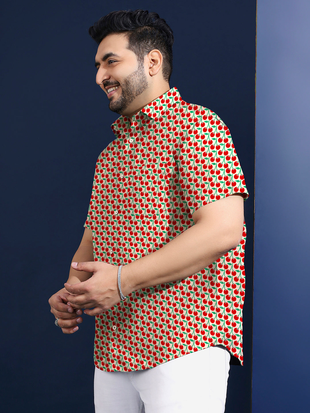 Men Plus Size Trait Printed Shirt - bigbanana