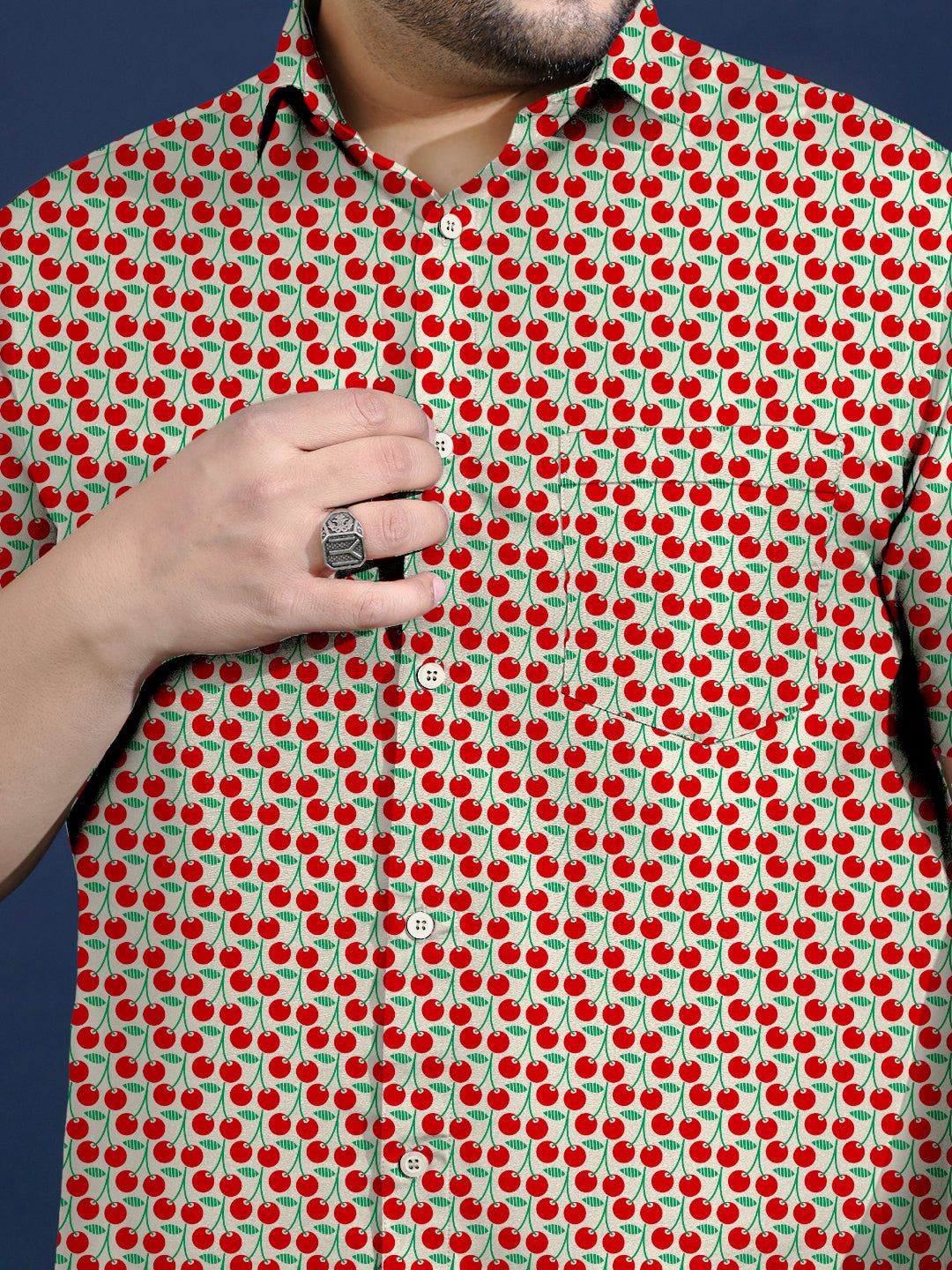 Men Plus Size Trait Printed Shirt - bigbanana