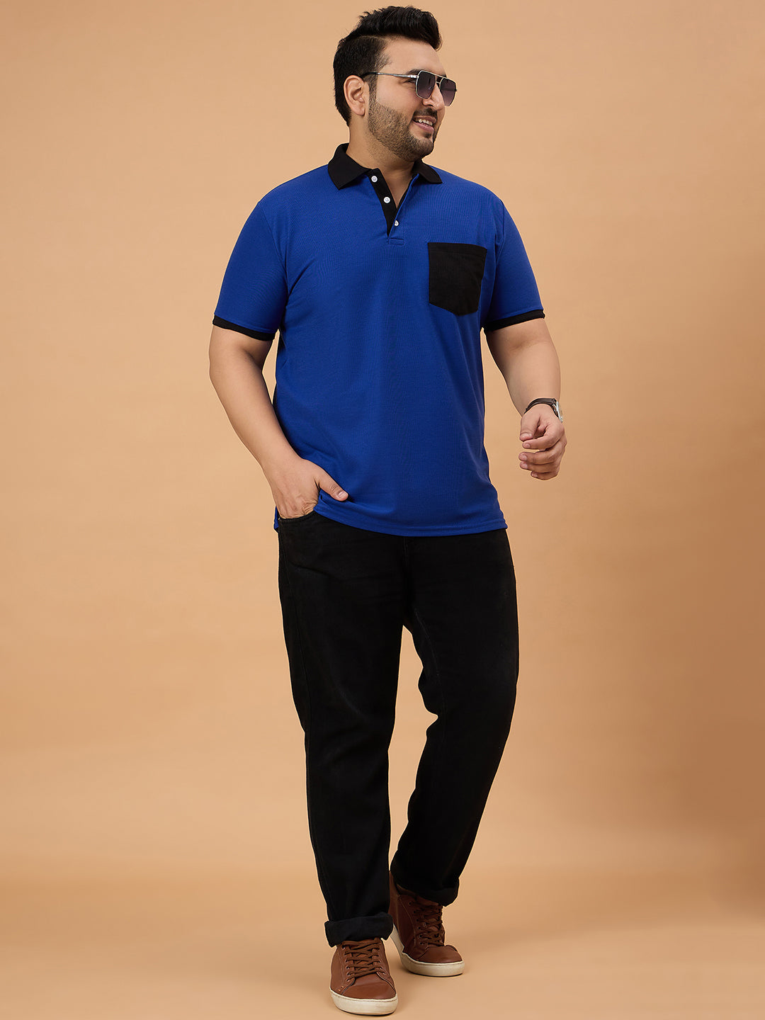 Men Plus Size Trendin Striped Polo Tshirt - bigbanana