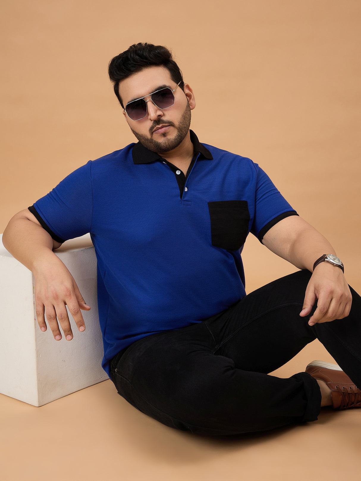 Men Plus Size Trendin Striped Polo Tshirt - bigbanana