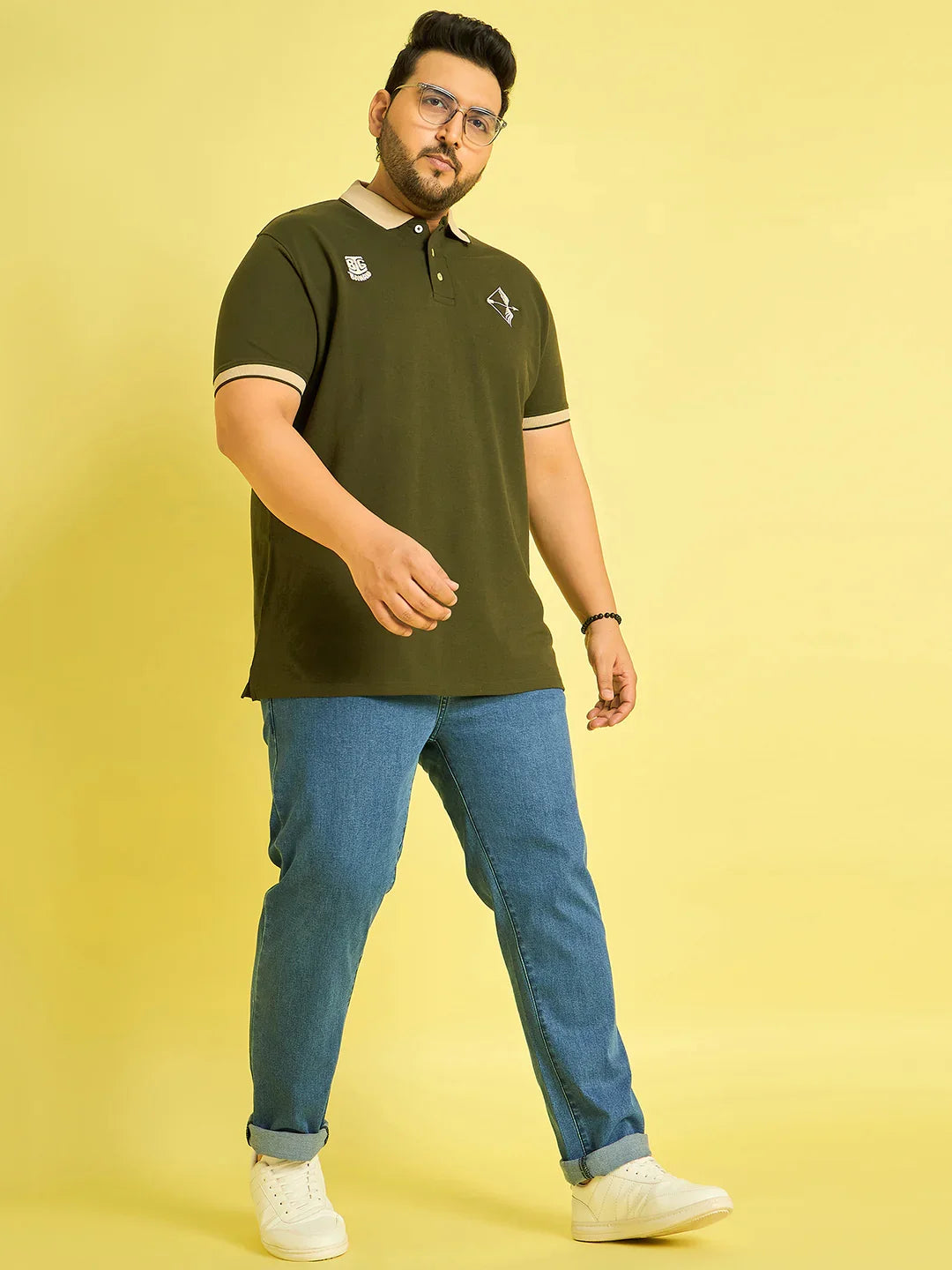 Men Plus Size Trongsa Solid Polo Tshirt - bigbanana