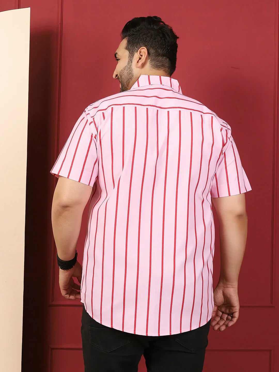 Men Plus Size Tundiq Multicolor Striped Shirt - bigbanana