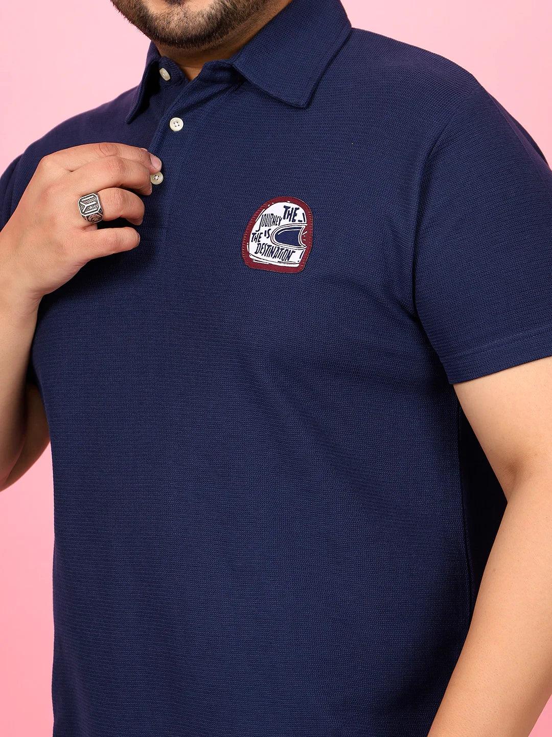 Men Plus Size Viral Solid Polo Tshirt - bigbanana