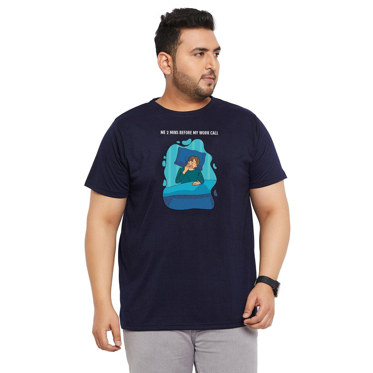 Men Plus Size Voltage Printed Round Neck Tshirt - bigbanana