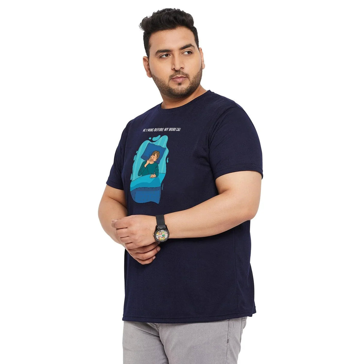 Men Plus Size Voltage Printed Round Neck Tshirt - bigbanana