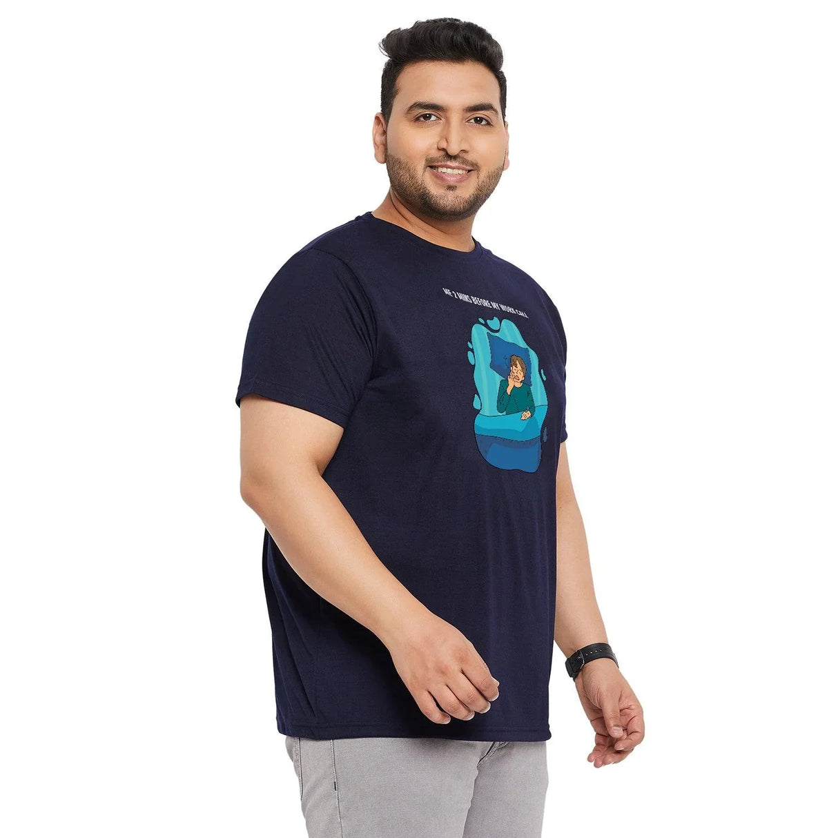 Men Plus Size Voltage Printed Round Neck Tshirt - bigbanana