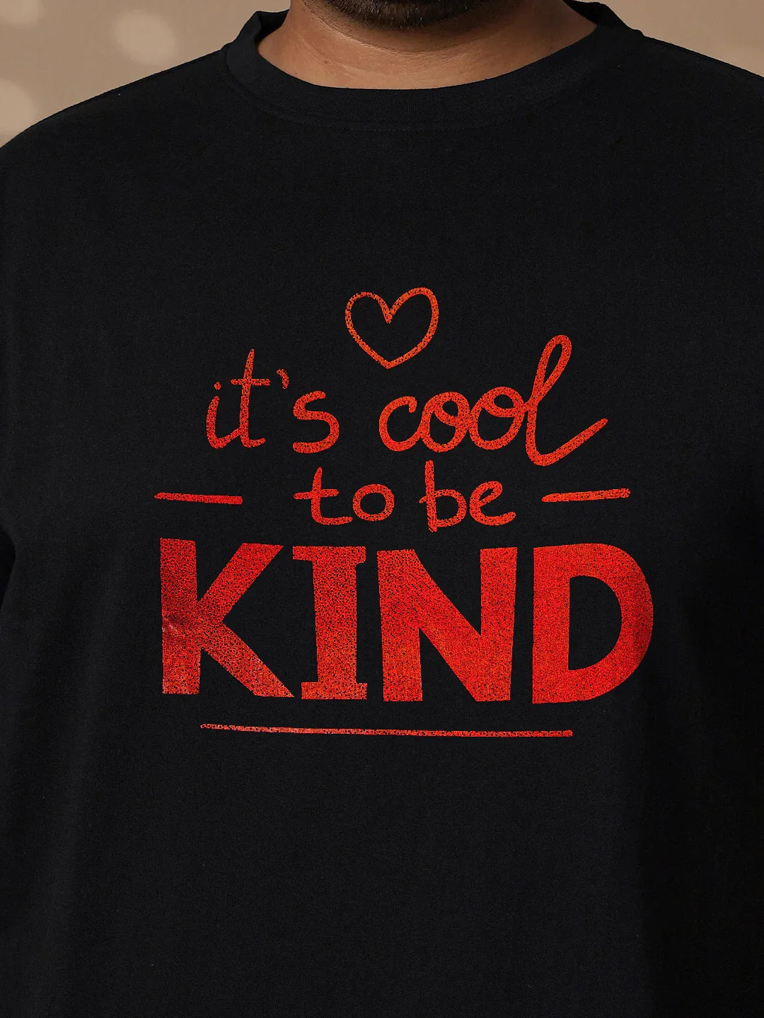 Men Plus Size Wah Striped Black Round Neck Tshirt - bigbanana