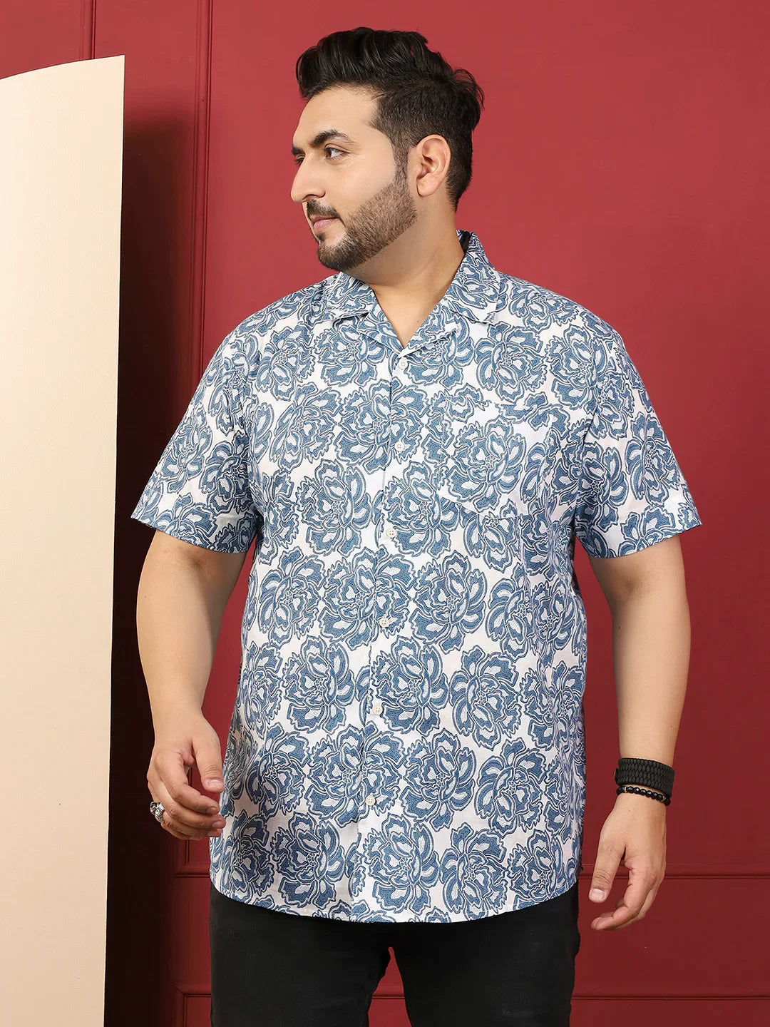 Men Plus Size Wearth Multicolor Printed Shirt - bigbanana