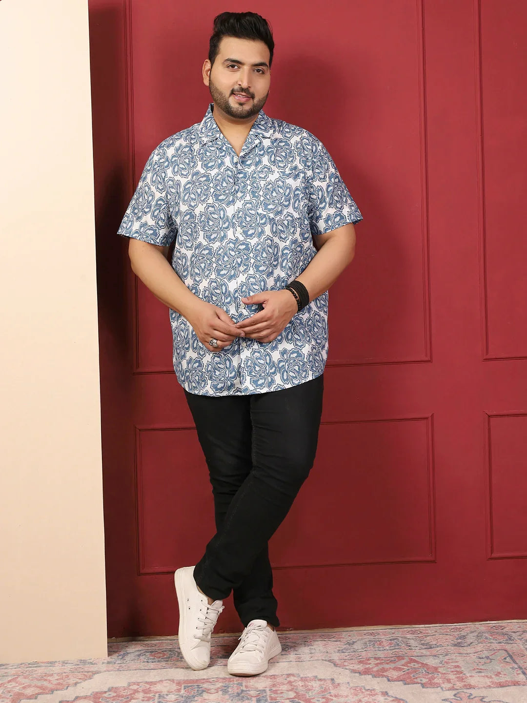 Men Plus Size Wearth Multicolor Printed Shirt - bigbanana