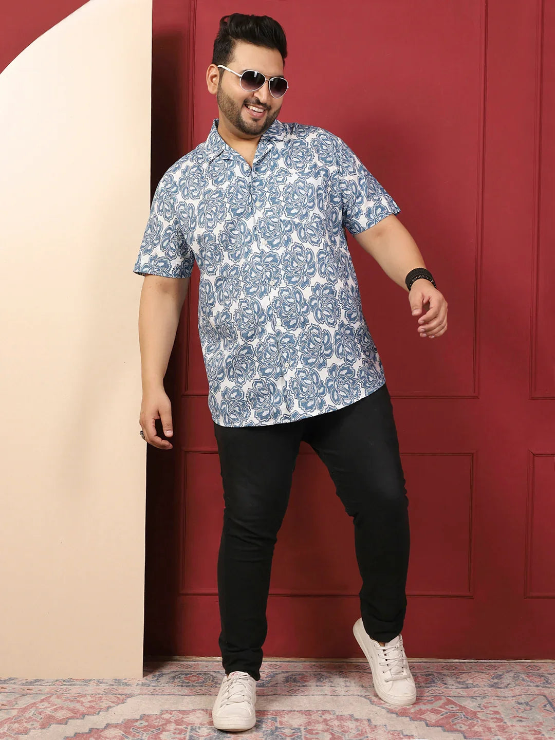 Men Plus Size Wearth Multicolor Printed Shirt - bigbanana