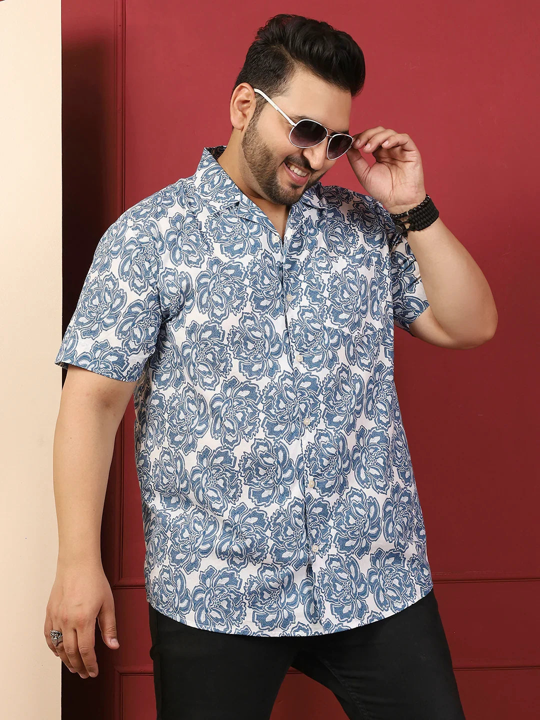 Men Plus Size Wearth Multicolor Printed Shirt - bigbanana