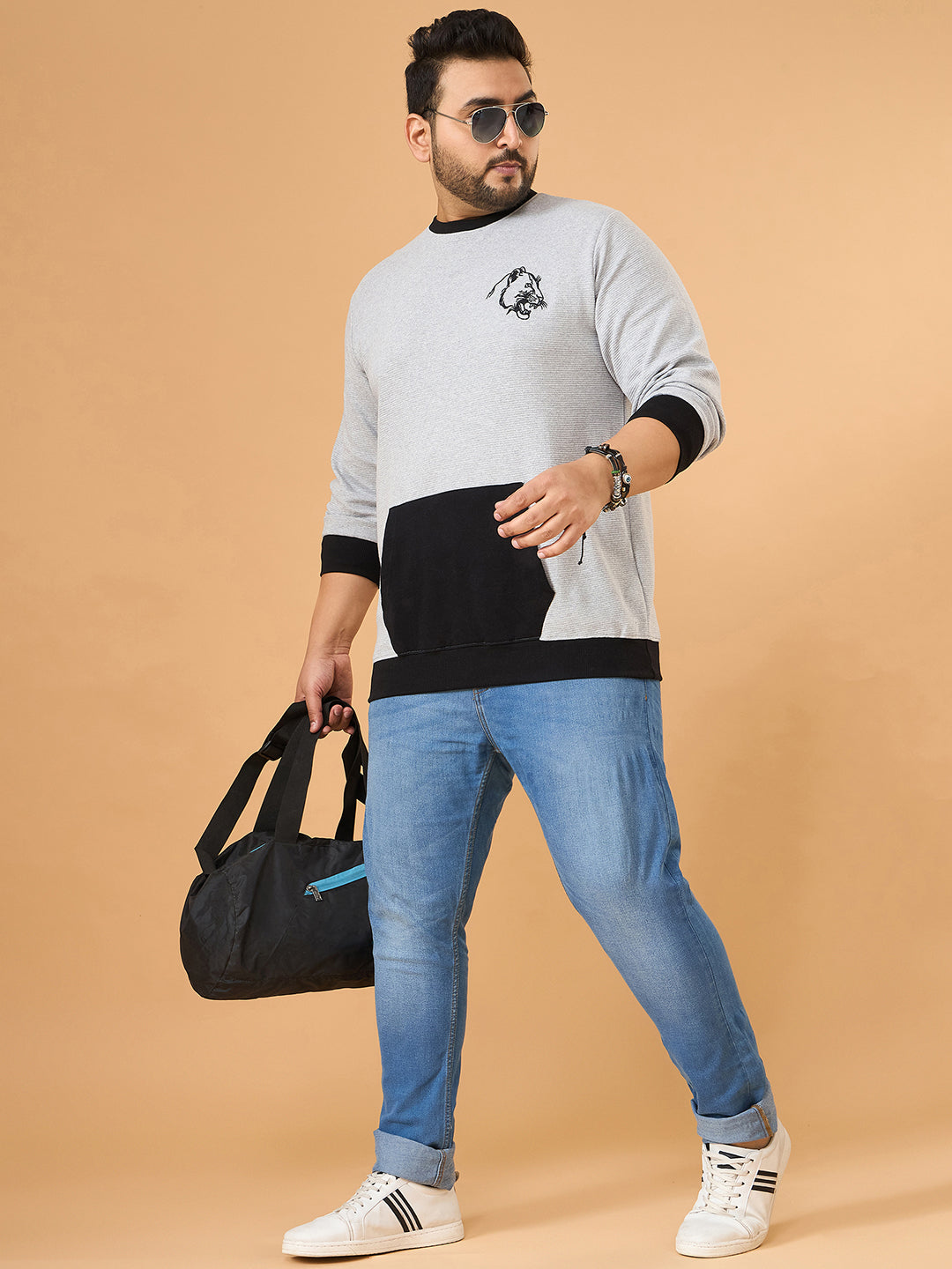 Men Plus Size Whiska Colorblock Sweatshirt