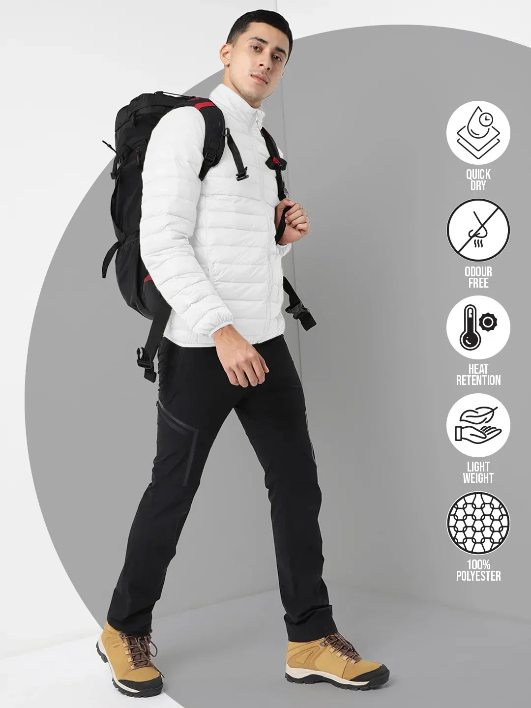 Men Plus Size NYC-White-F Solid Bomber Jacket - bigbanana