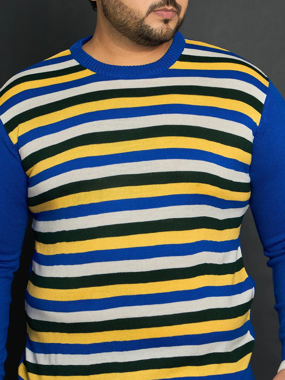 Men Plus Size Winton Striped Sweater - bigbanana