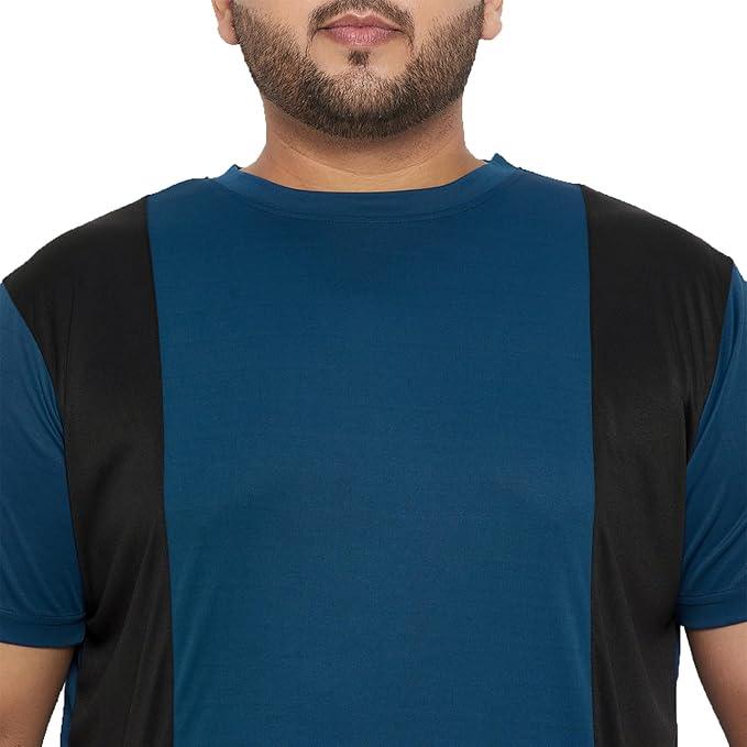 Men Plus Size Yang Colorblock Round Neck Tshirt - bigbanana