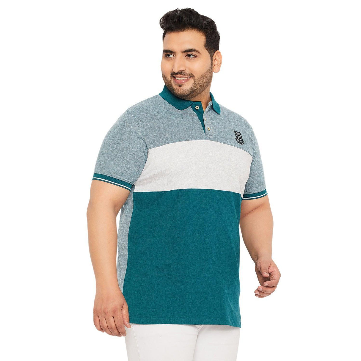 Men Plus Size Yango Colorblock Polo Tshirt - bigbanana