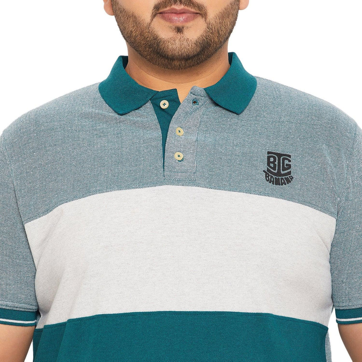 Men Plus Size Yango Colorblock Polo Tshirt - bigbanana