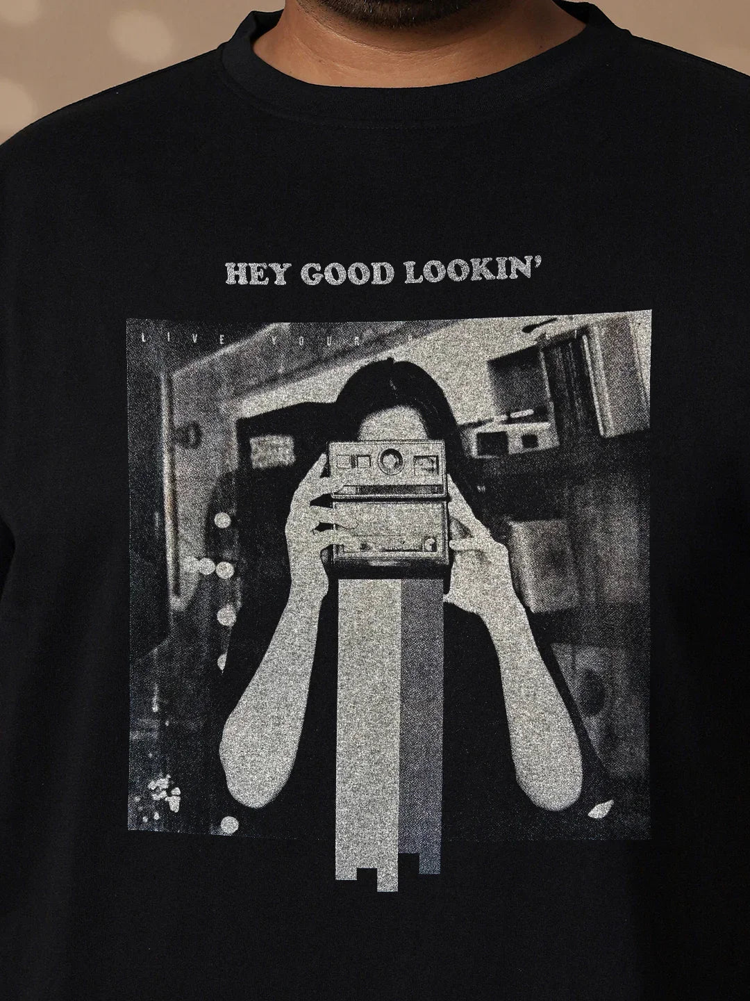 Men Plus Size Yee Striped Black Round Neck Tshirt - bigbanana