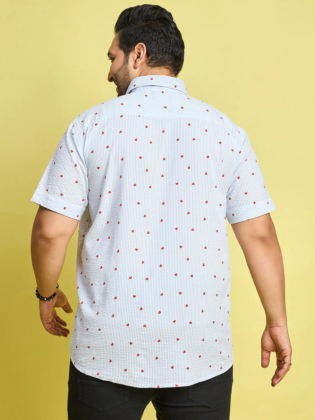 Men Plus Size Zadok Heart Printed Multi Color shirt - bigbanana
