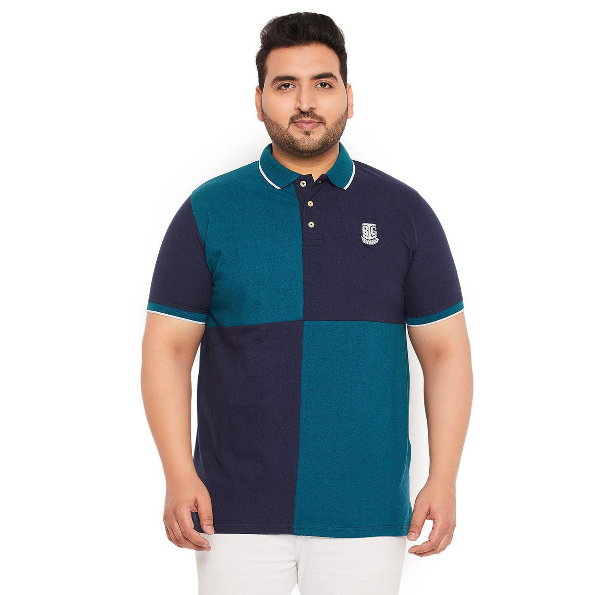 Men Plus Size Zarago Colorblock Polo Tshirt - bigbanana